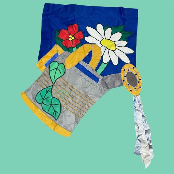 37" Evergreen Enterprises Garden Flag Watering Can Daisy Flowers Spring Floral - Picture 5 of 5